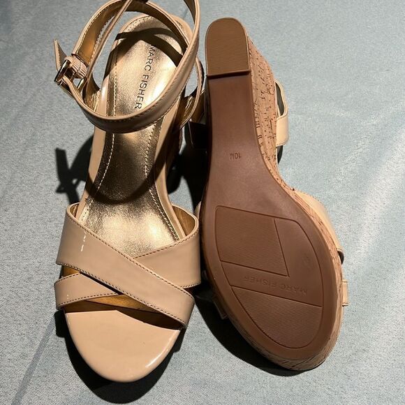 NWOB Marc Fisher Wedge Sandals Size 10M.  B55 - Picture 8 of 8